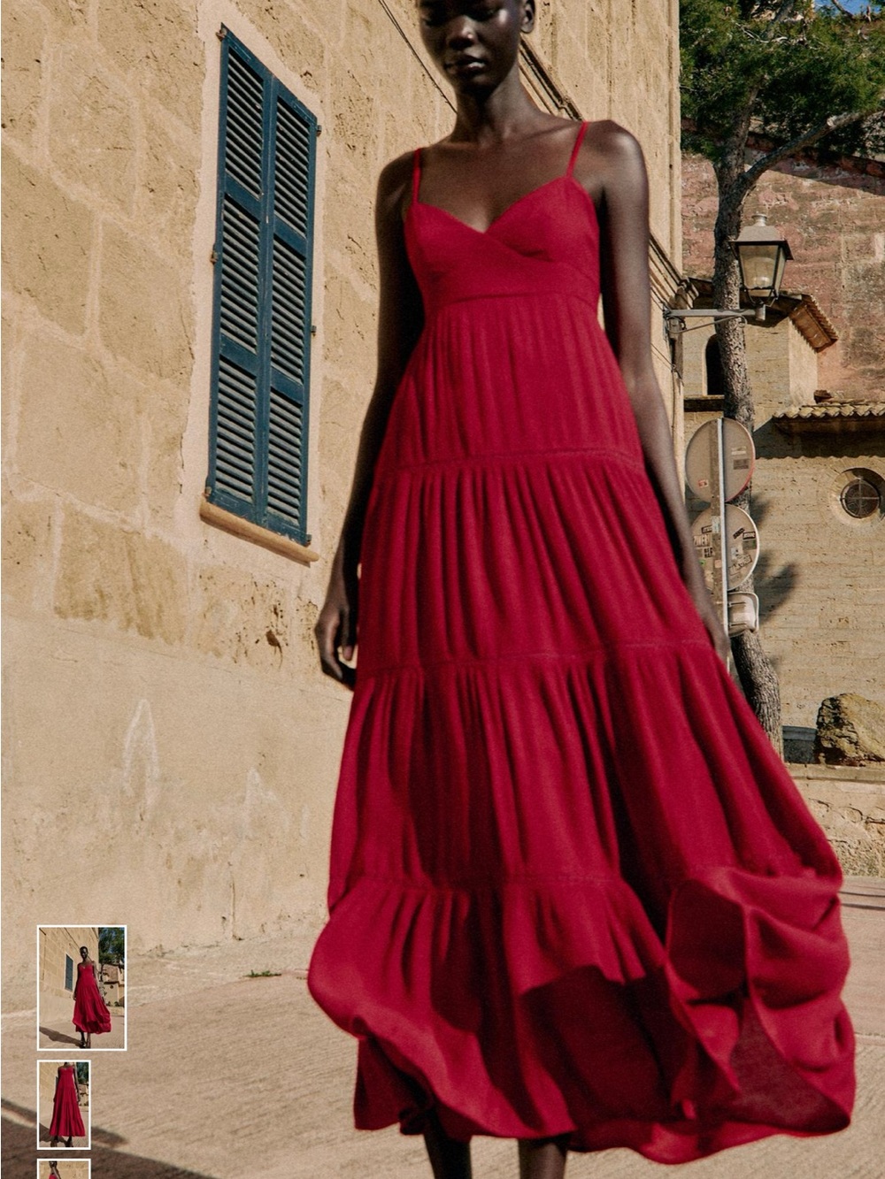 NWT 2026 ZARA RASPBERRY NWT Zara Red Tiered Maxi Dress XS | Romantic Summer Dres